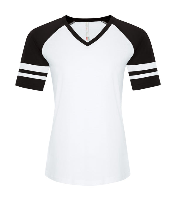 White/Black Ladies Baseball T-Shirt