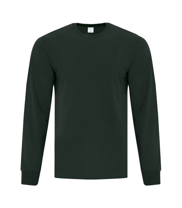 Dark Green Adult Cotton Long Sleeve T-Shirt