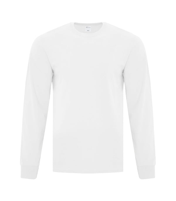 White Adult Cotton Long Sleeve T-Shirt