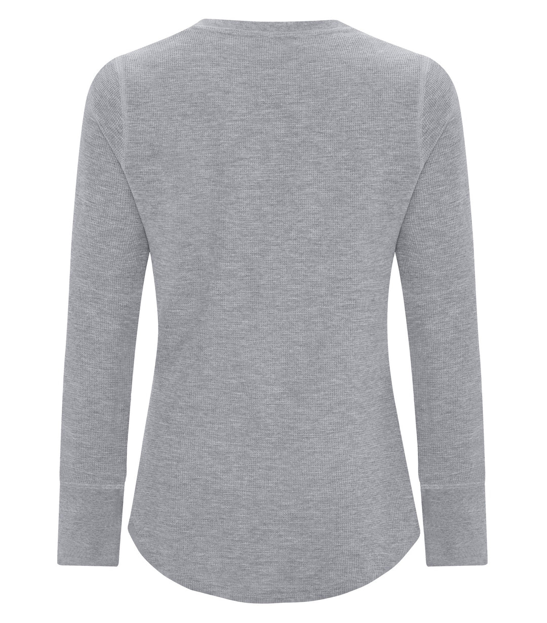 Athletic Grey Ladies Long Sleeve Thermal Waffle Shirt