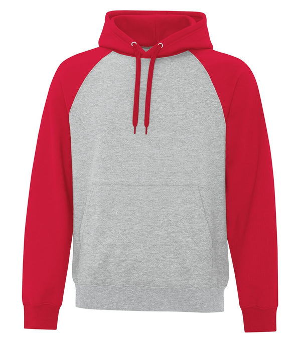Athletic Heather/Red Hooded Sweatshirt