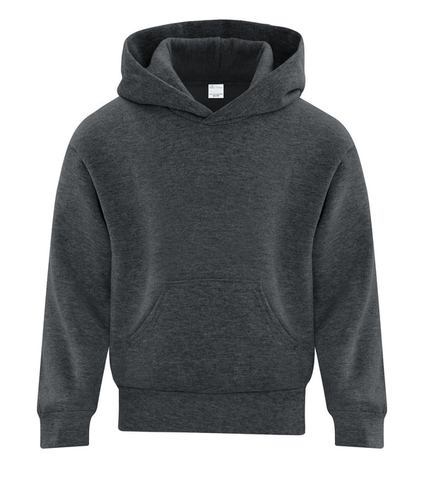 Dark Heather Grey Fleece Hooded Youth Sweatshirt
