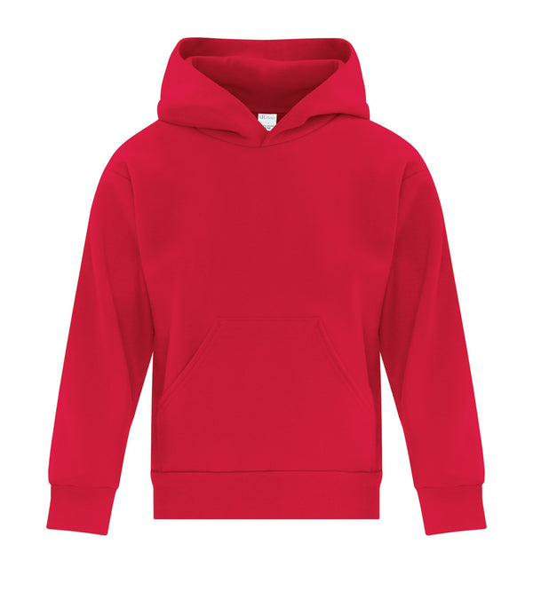 Red Fleece Hooded Youth Sweatshirt