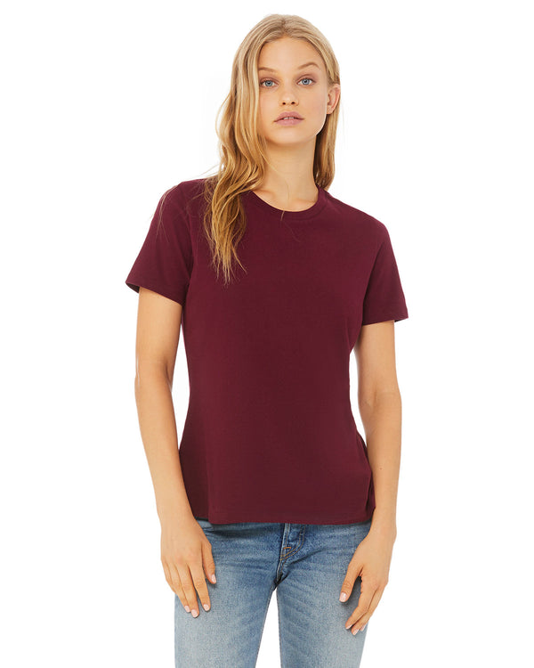 ladies relaxed jersey short sleeve t shirt MAROON