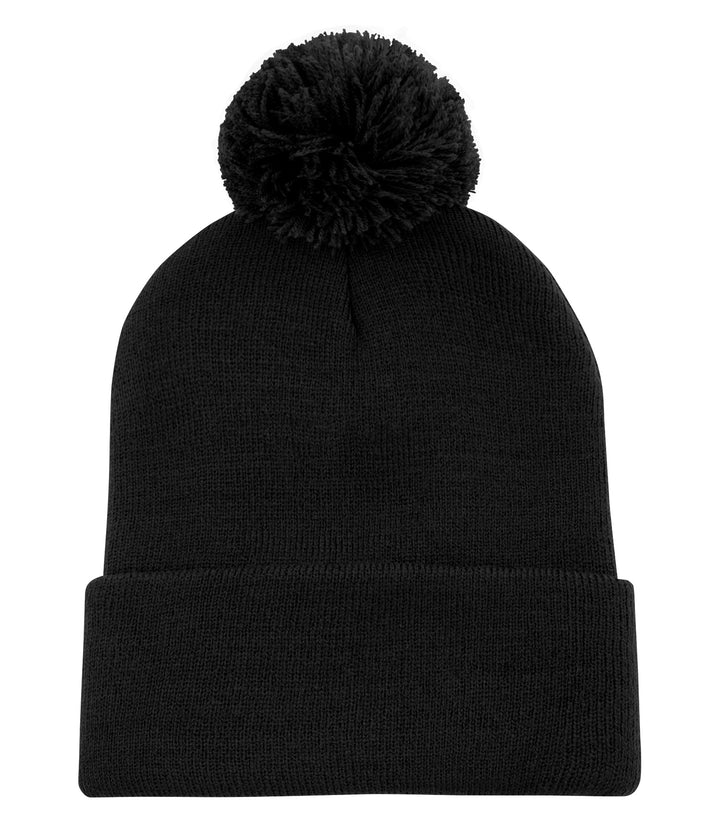 Black Cuff Pom Pom Toque