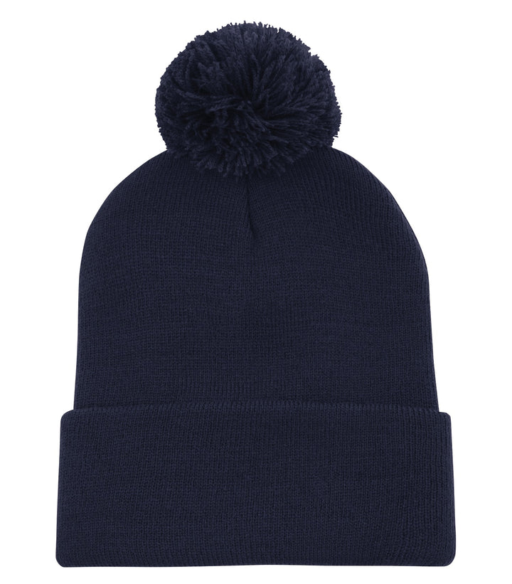 True Navy Cuff Pom Pom Toque