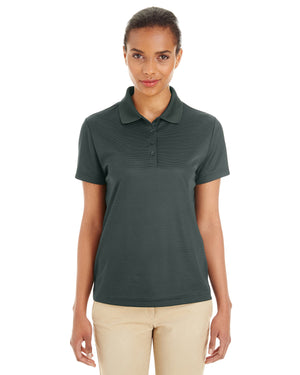 ladies express microstripe performance pique polo FOREST/ CARBON