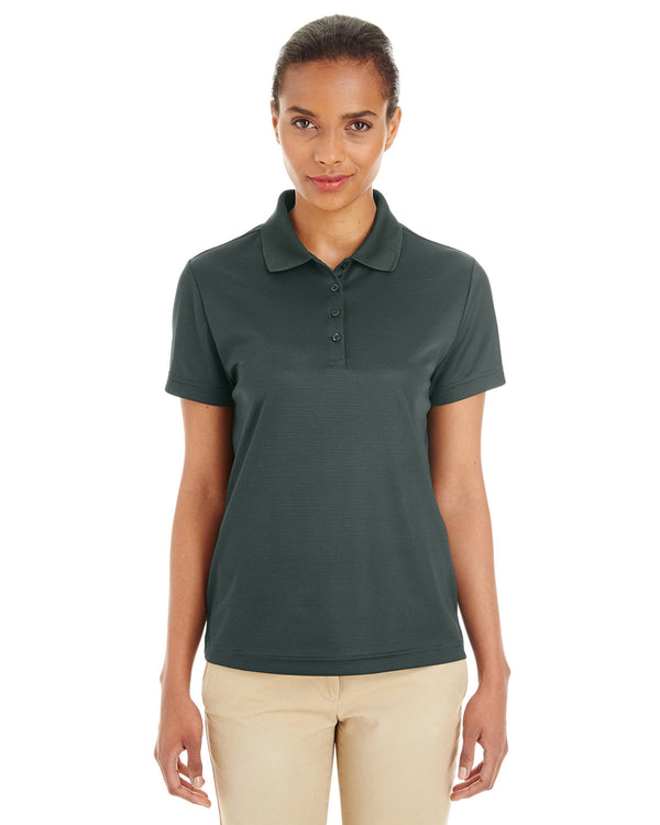 ladies express microstripe performance pique polo FOREST/ CARBON