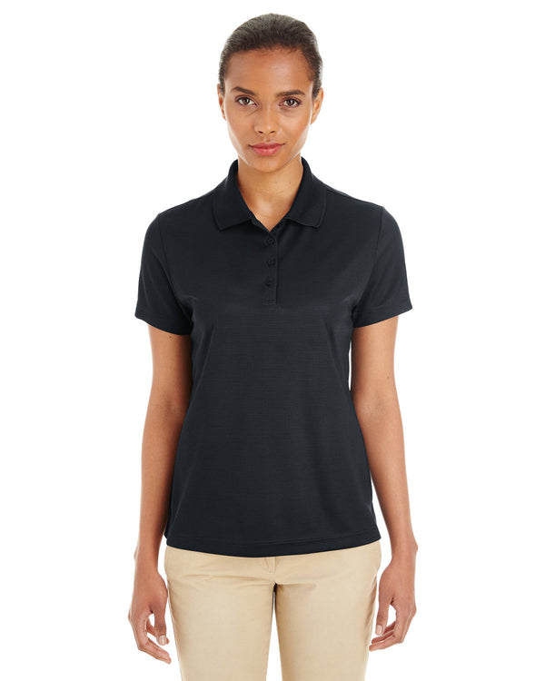 ladies express microstripe performance pique polo BLACK/ CARBON