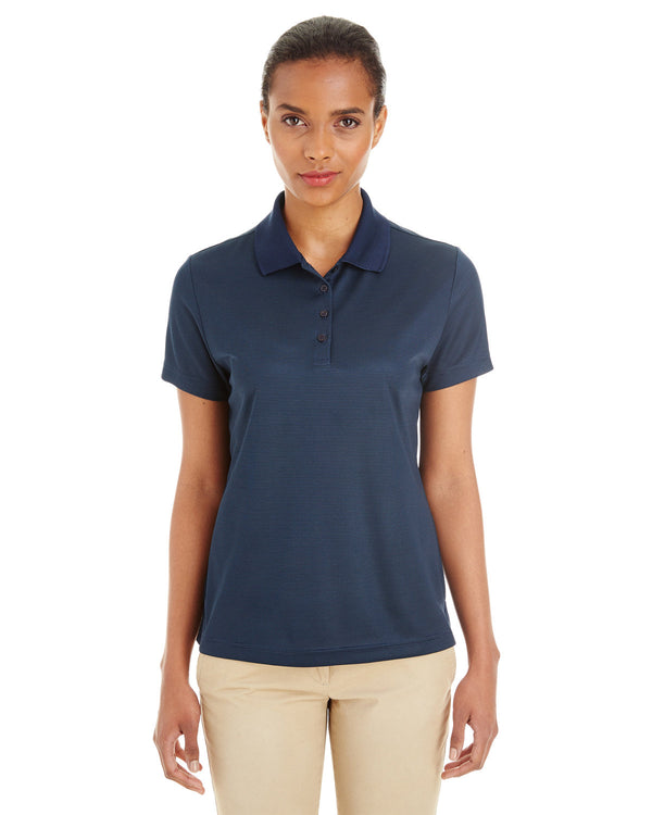 ladies express microstripe performance pique polo CLASSC NVY/ CRBN
