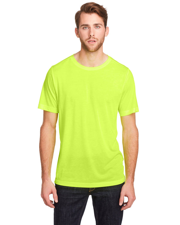 adult tall fusion chromasoft performance t shirt SAFETY YELLOW