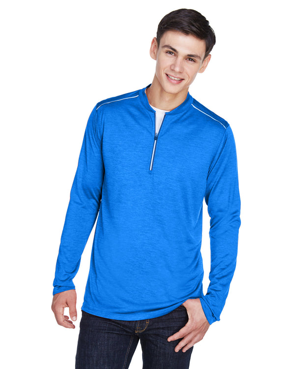 mens kinetic performance quarter zip TRU ROYAL/ CRBN