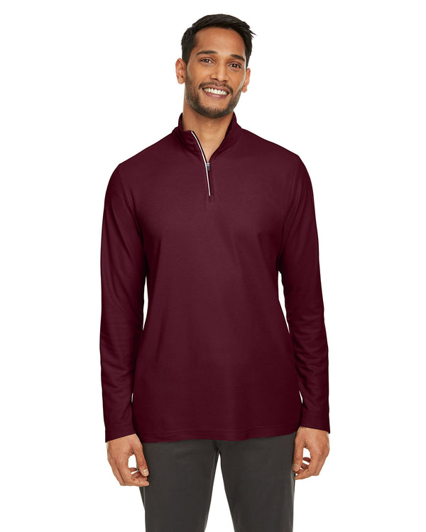 mens fusion chromasoft pique quarter zip CLASSIC RED