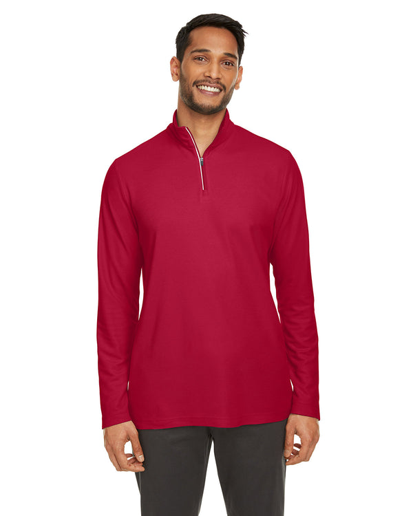 mens fusion chromasoft pique quarter zip PLATINUM