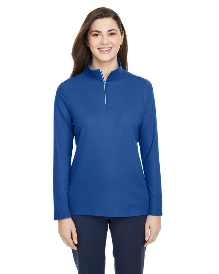 ladies fusion chromasoft pique quarter zip TRUE ROYAL
