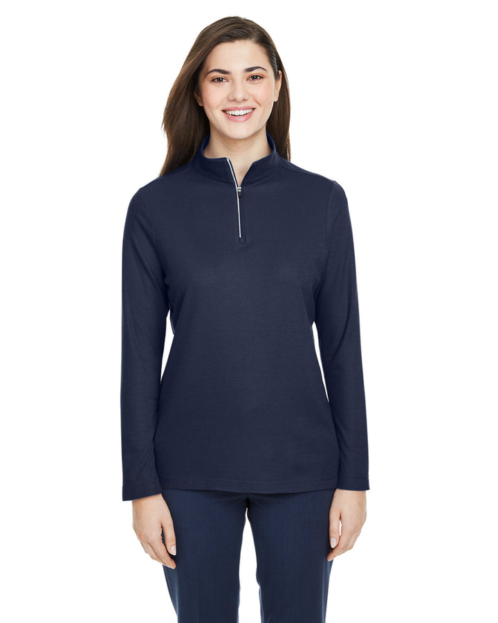 ladies fusion chromasoft pique quarter zip CLASSIC NAVY