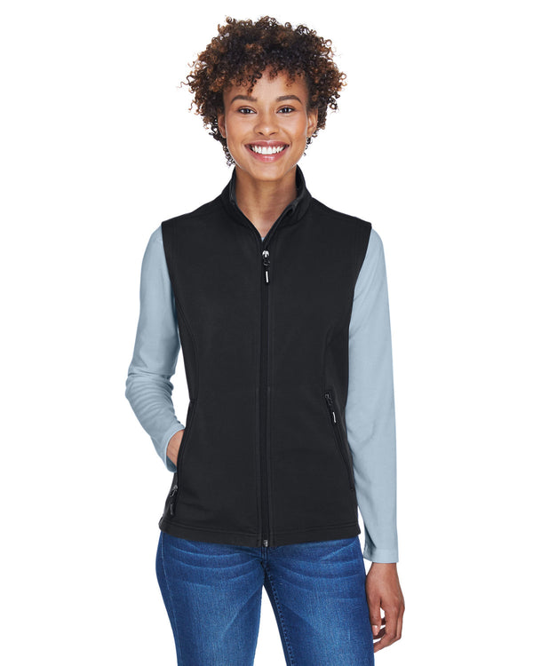 ladies cruise two layer fleece bonded soft shell vest BLACK