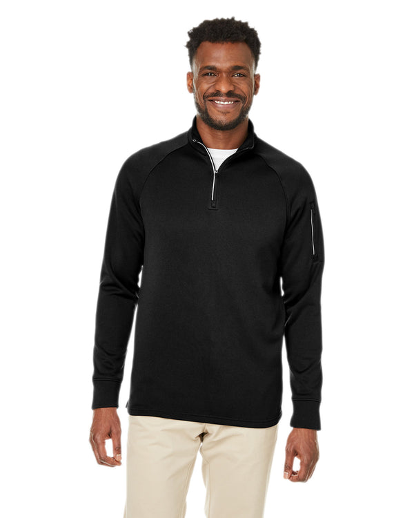 unisex fusion chromasoft fleece quarter zip BLACK