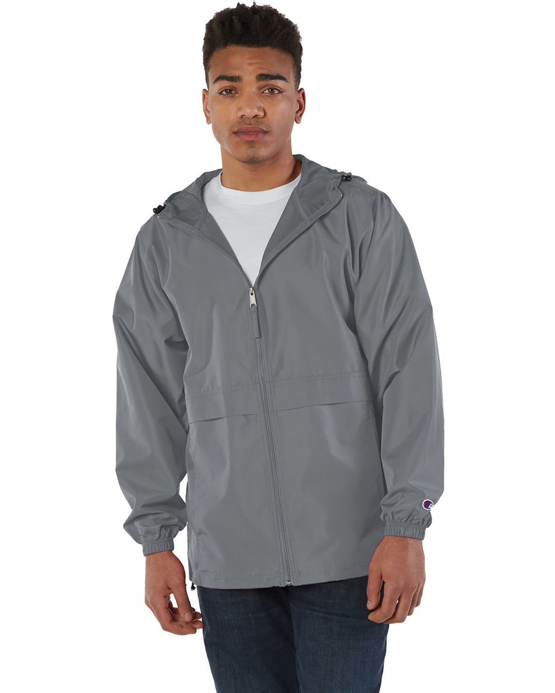 adult full zip anorak jacket GRAPHITE
