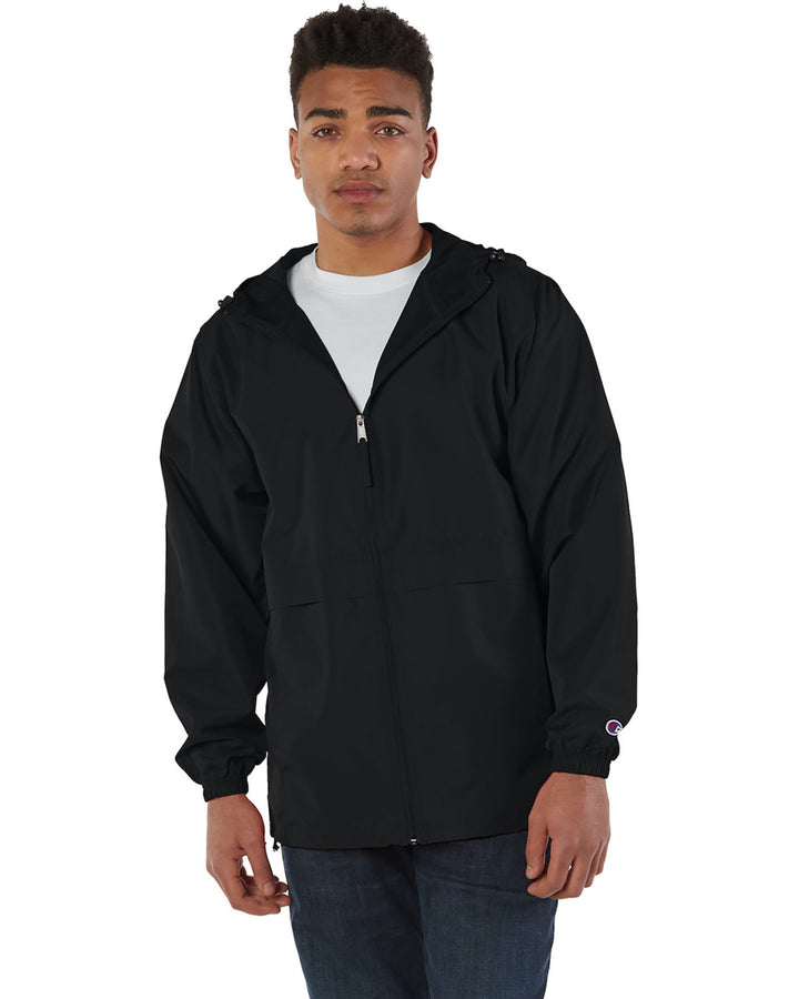 adult full zip anorak jacket BLACK