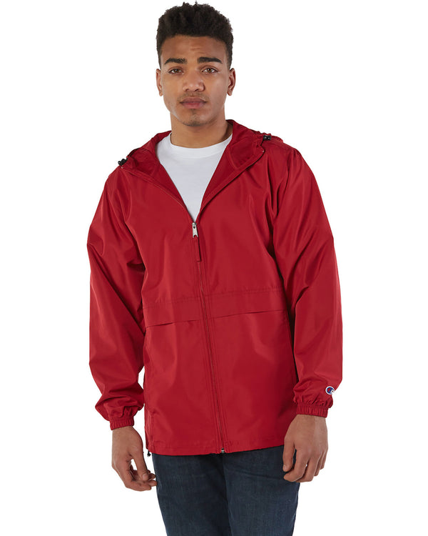 adult full zip anorak jacket SCARLET