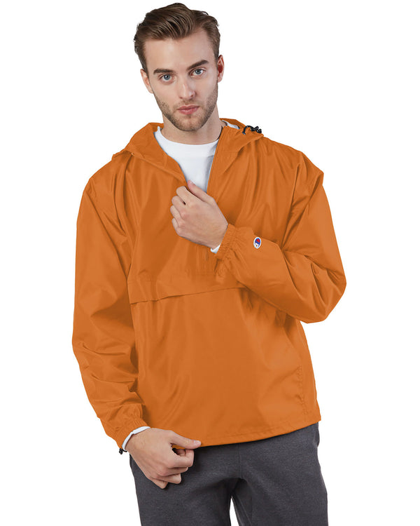 adult packable anorak 1 4 zip jacket ORANGE