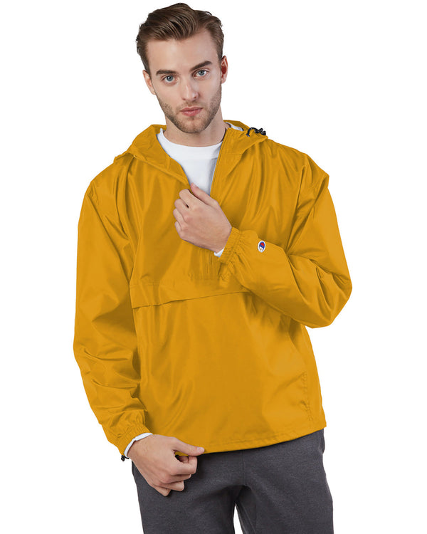 adult packable anorak 1 4 zip jacket GOLD