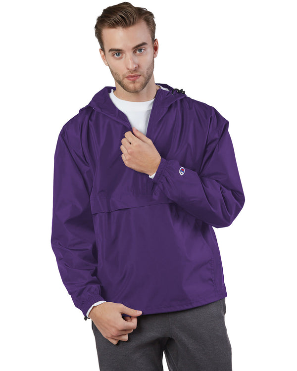 adult packable anorak 1 4 zip jacket RAVENS PURPLE