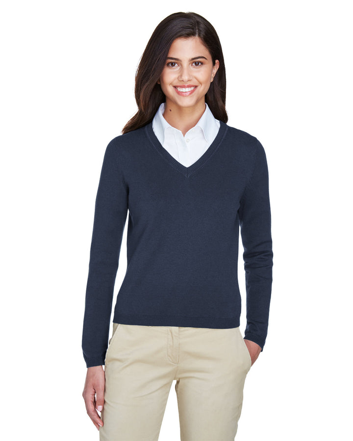 ladies v neck sweater NAVY