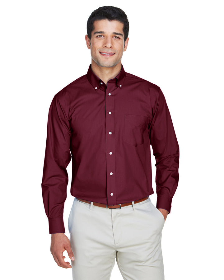 mens crown woven collection solid broadcloth BURGUNDY