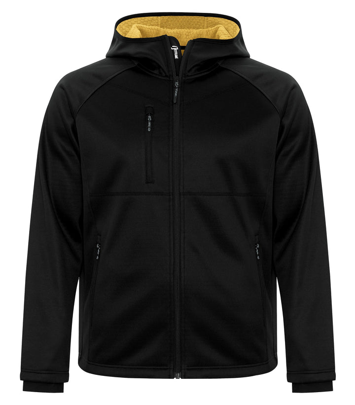 Black/Autum Gold Fleece Full Zipped Hooded Jacket
