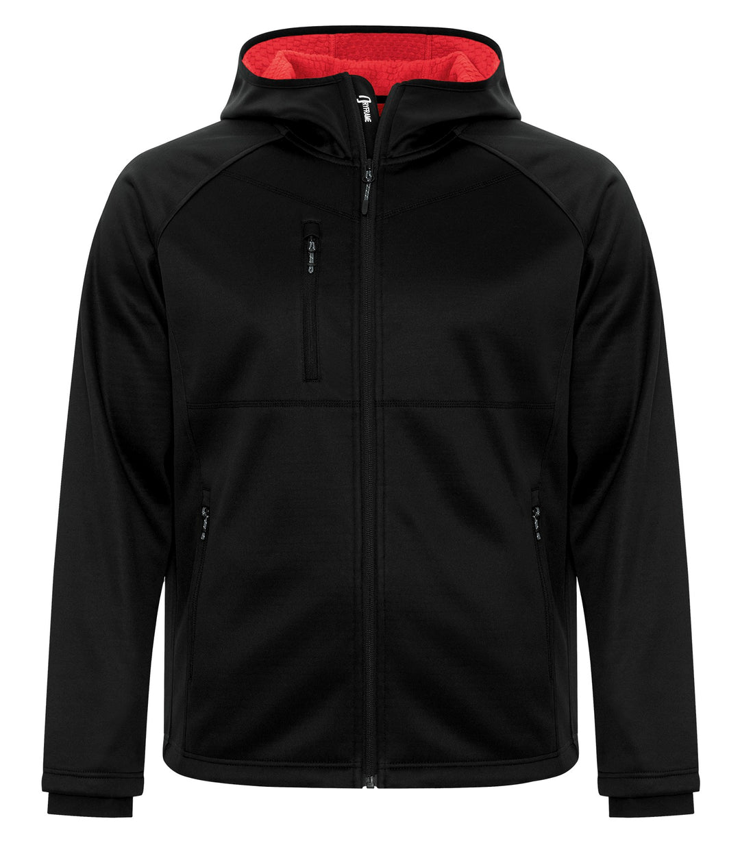 Black/Rich Red Fleece Full Zipped Hooded Jacket