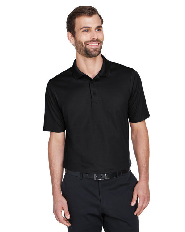 crownlux performance mens tall plaited polo BLACK