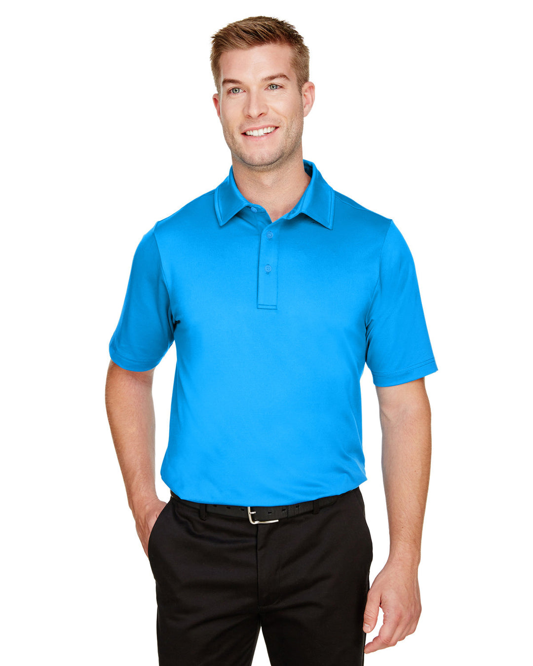 crownlux performance mens range flex polo OCEAN BLUE