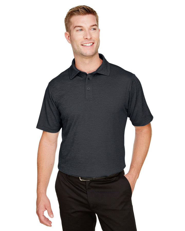 crownlux performance mens address melange polo BLACK HEATHER