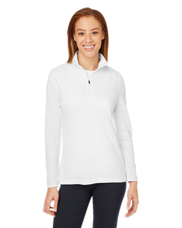 new classics ladies performance quarter zip WHITE