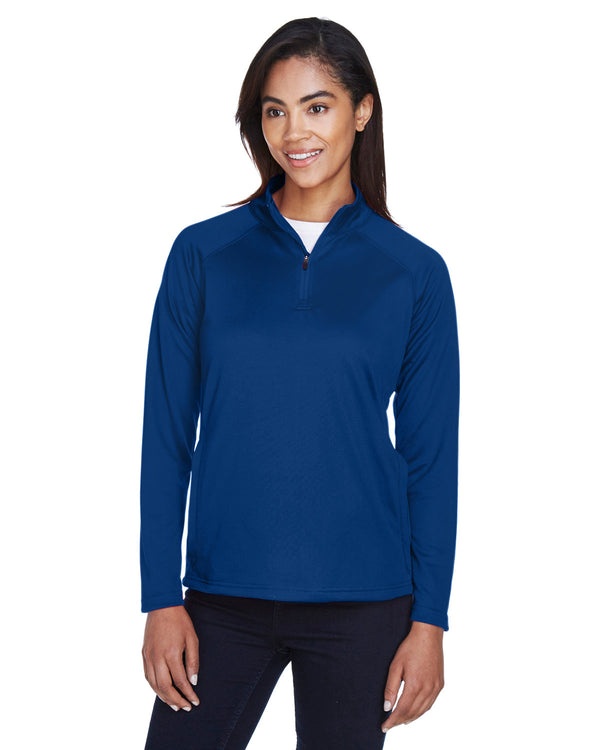 ladies stretch tech shell compass quarter zip TRUE ROYAL