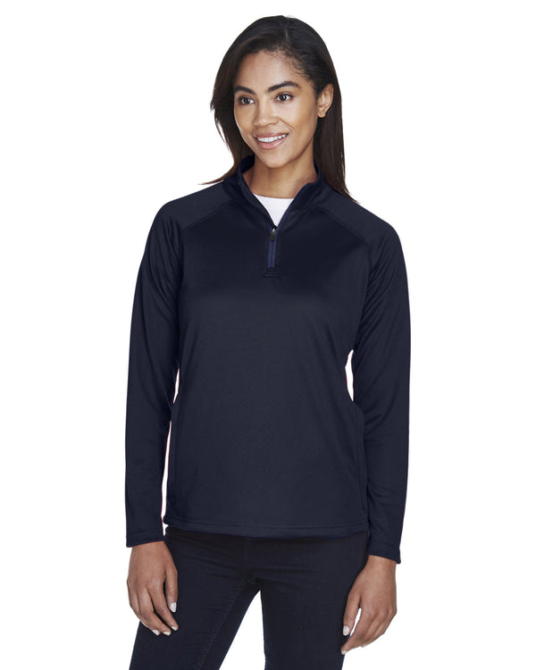 ladies stretch tech shell compass quarter zip NAVY