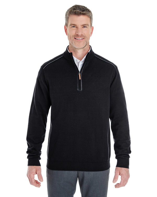mens manchester fully fashioned quarter zip sweater NAVY/ GRAPHITE