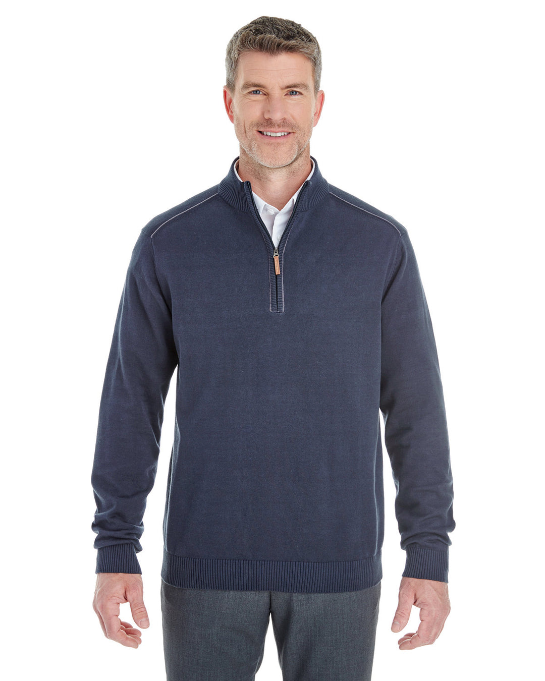 mens manchester fully fashioned quarter zip sweater BLACK/ GRAPHITE