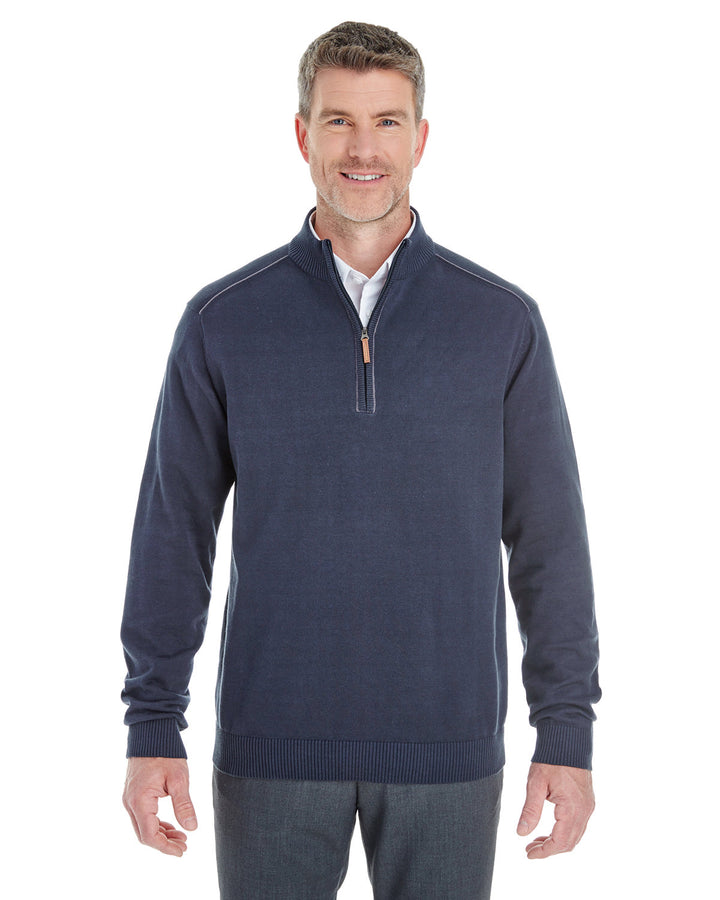 mens manchester fully fashioned quarter zip sweater BLACK/ GRAPHITE