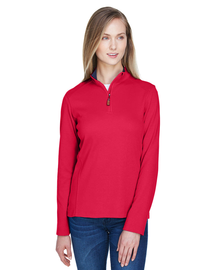 ladies drytec20 performance quarter zip RED/ NAVY/ RED