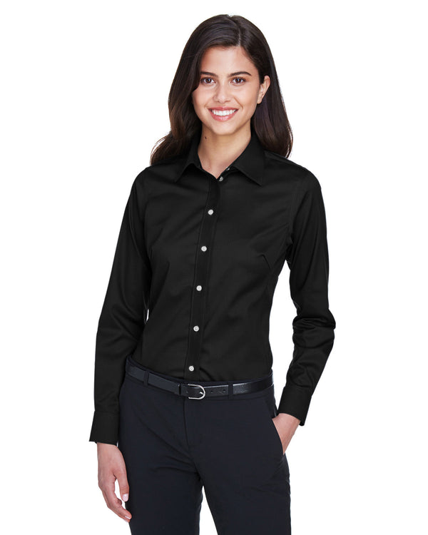 ladies crown woven collection solid stretch twill BLACK