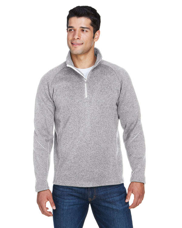 adult bristol sweater fleece quarter zip GREY HEATHER
