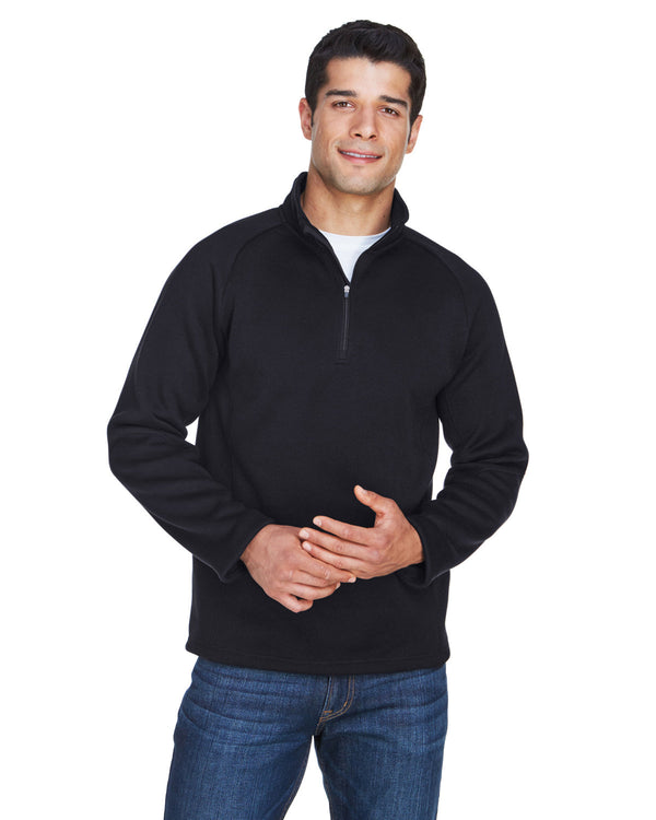 adult bristol sweater fleece quarter zip BLACK