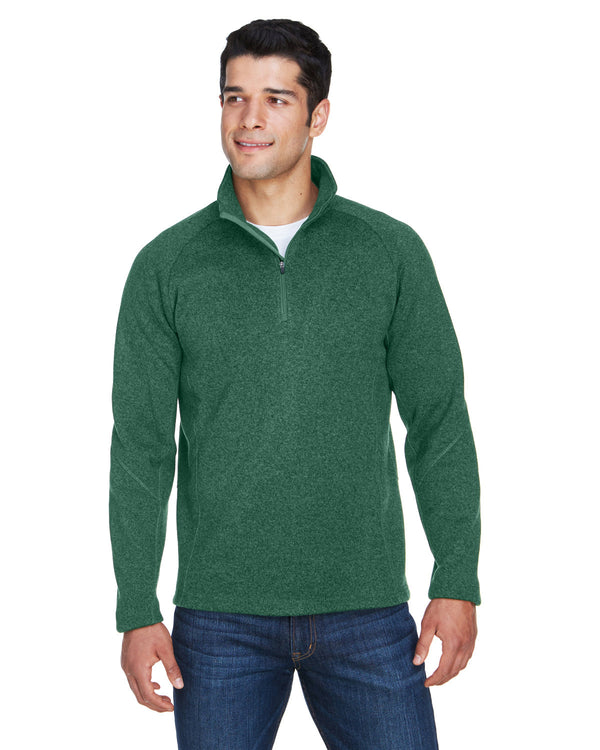 adult bristol sweater fleece quarter zip FOREST HEATHER
