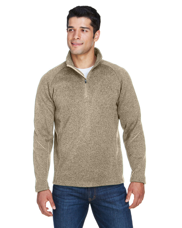 adult bristol sweater fleece quarter zip KHAKI HEATHER