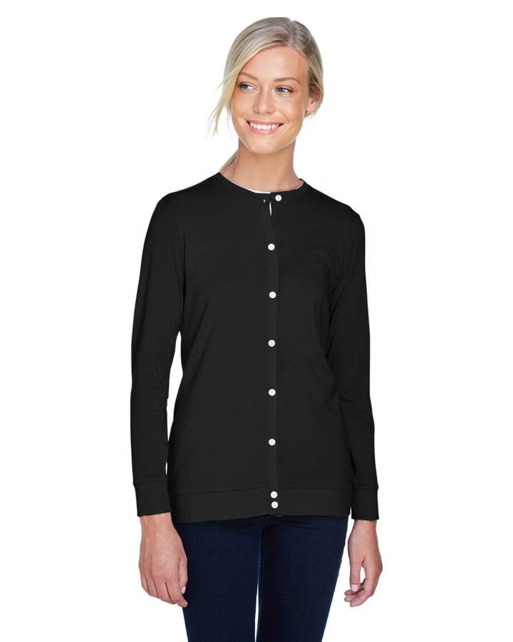 ladies perfect fit ribbon cardigan BLACK