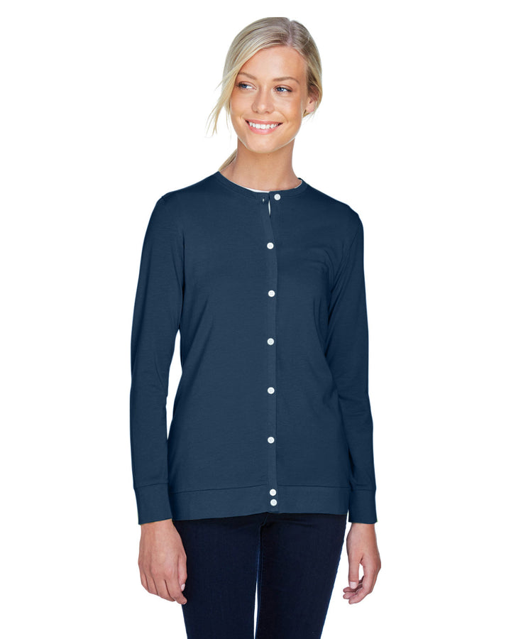 ladies perfect fit ribbon cardigan NAVY