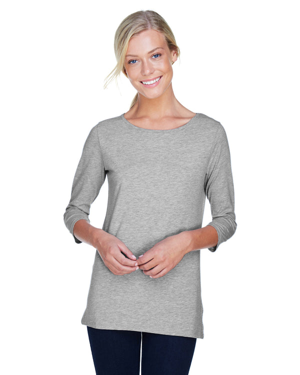 ladies perfect fit ballet bracelet length knit top GREY HEATHER